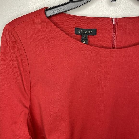 ESCADA Top Womens 40 US 10 Fitted Bell Sleeve NEW $795 Virgin Wool Blend Stretch - Picture 2 of 11